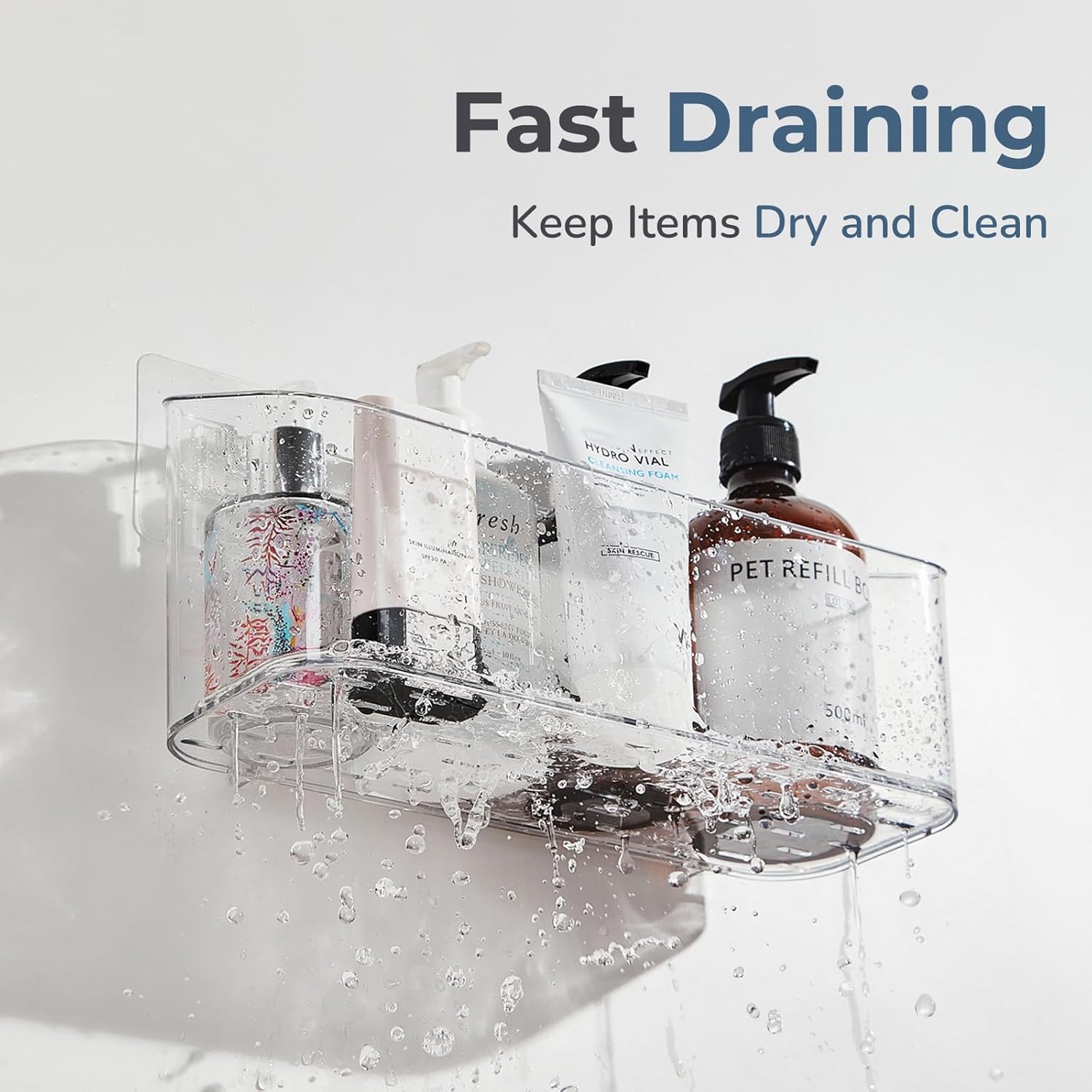 DEEIF Adhesive Suction Cup Shower Caddy 3 Pack