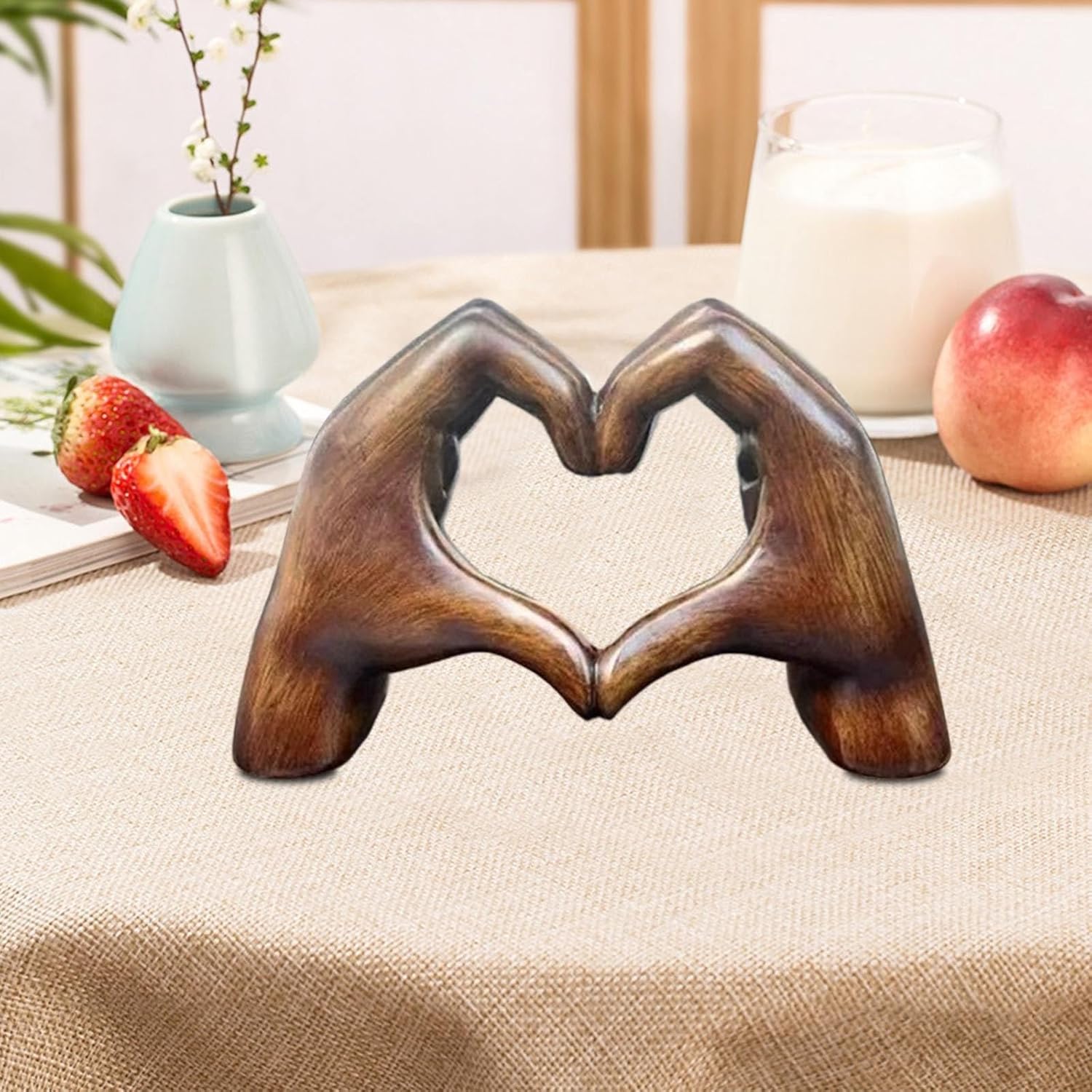 Sturdy Heart Hands Sculpture Home Decor Figurine