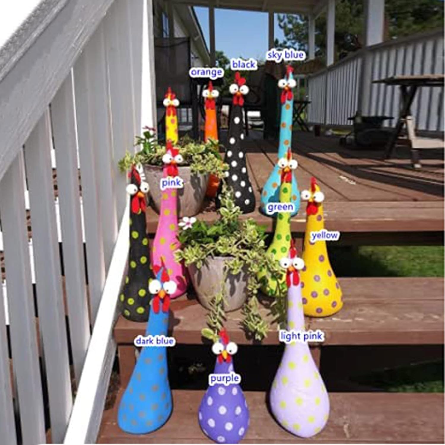Resin Silly Chicken Decor Figurine Home Sculpture