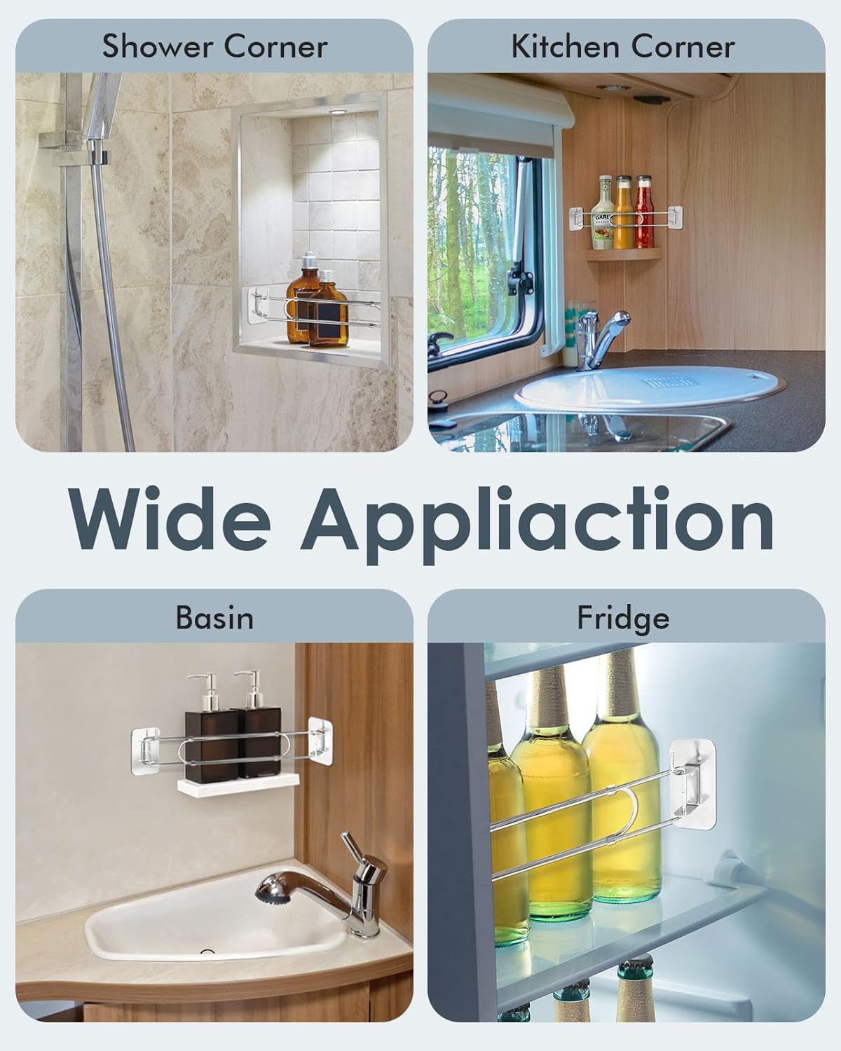 ELETHOR 2-Piece Adjustable RV Shower Caddy