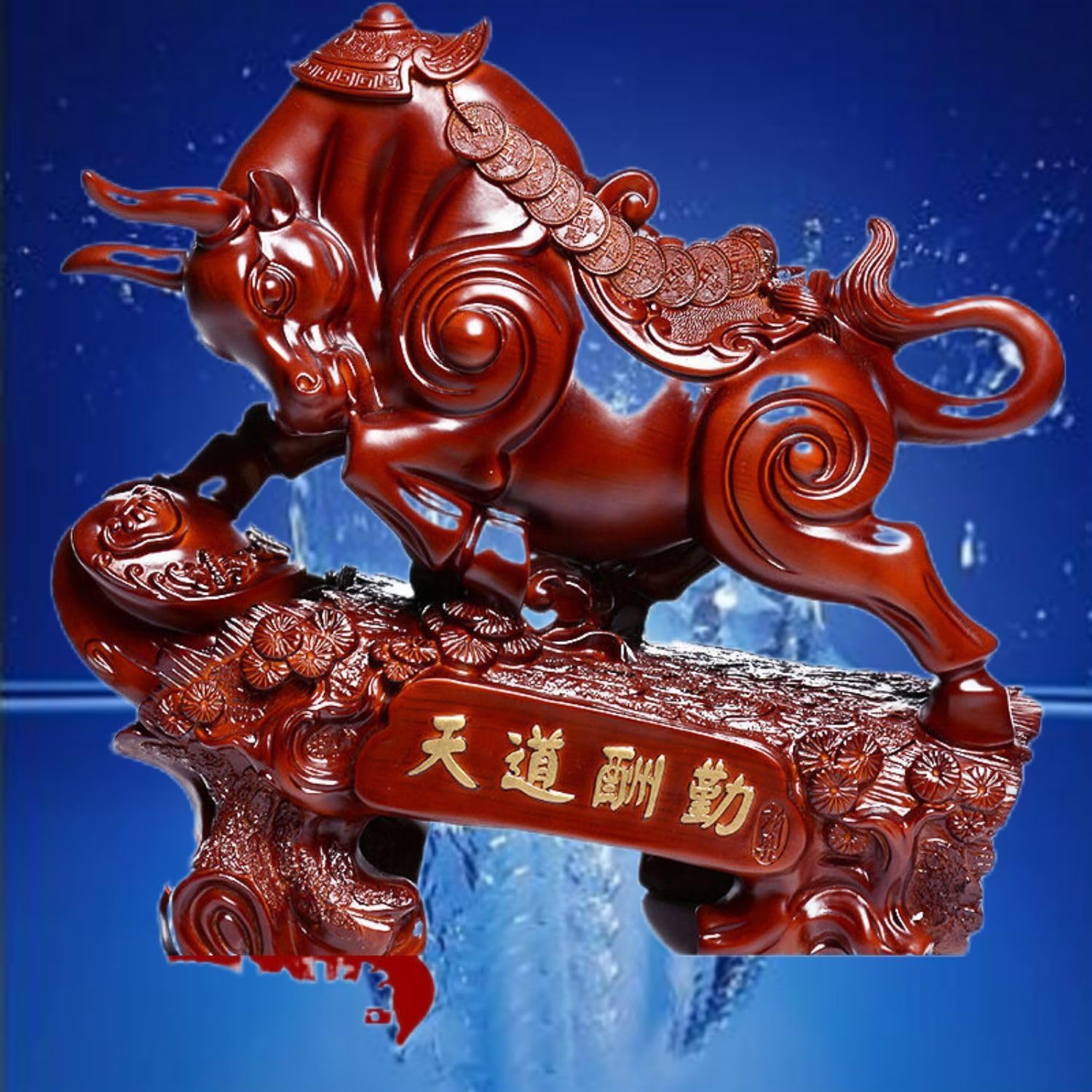 Large Wealth Prosperity Feng Shui Bull Statue for Home Office