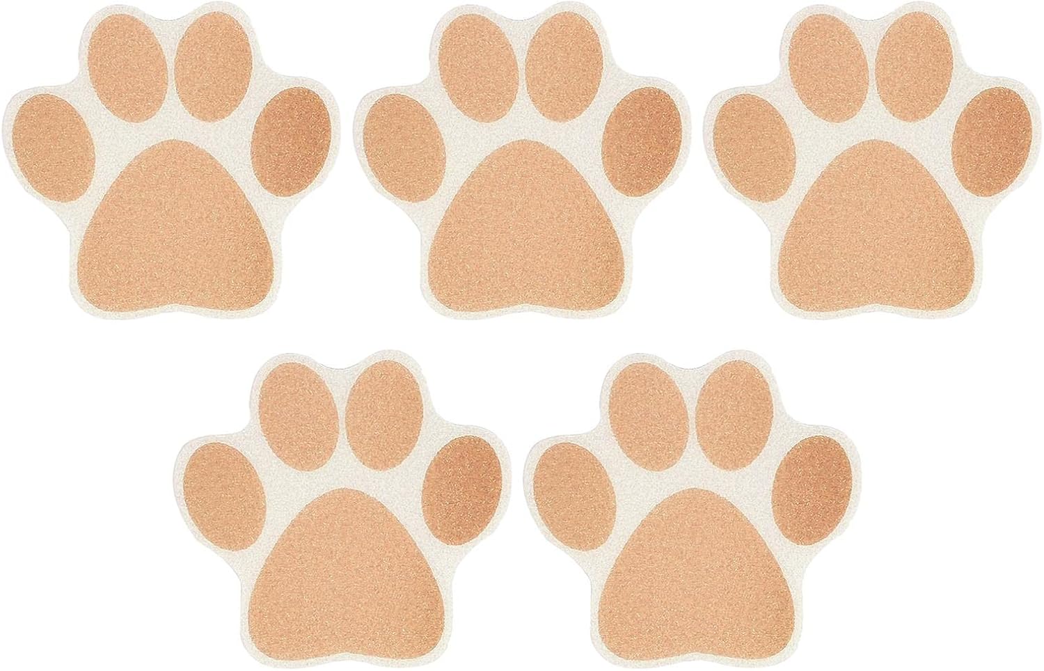 10PCS Bathtub Non-Slip Dog Paw Stickers - Brown
