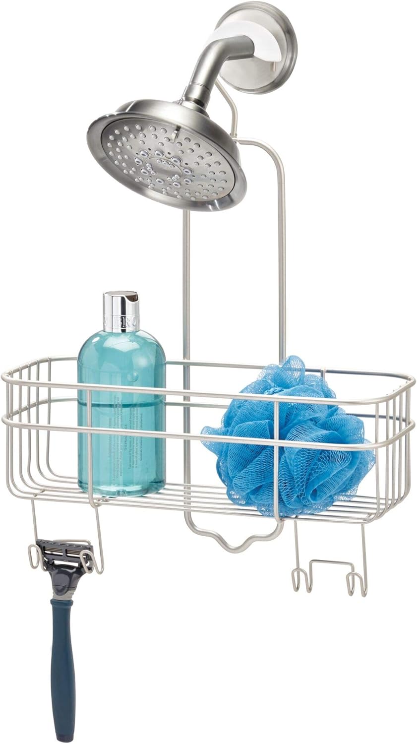 InterDesign Hanging Shower Caddy with Swivel Hook and Storage Basket
