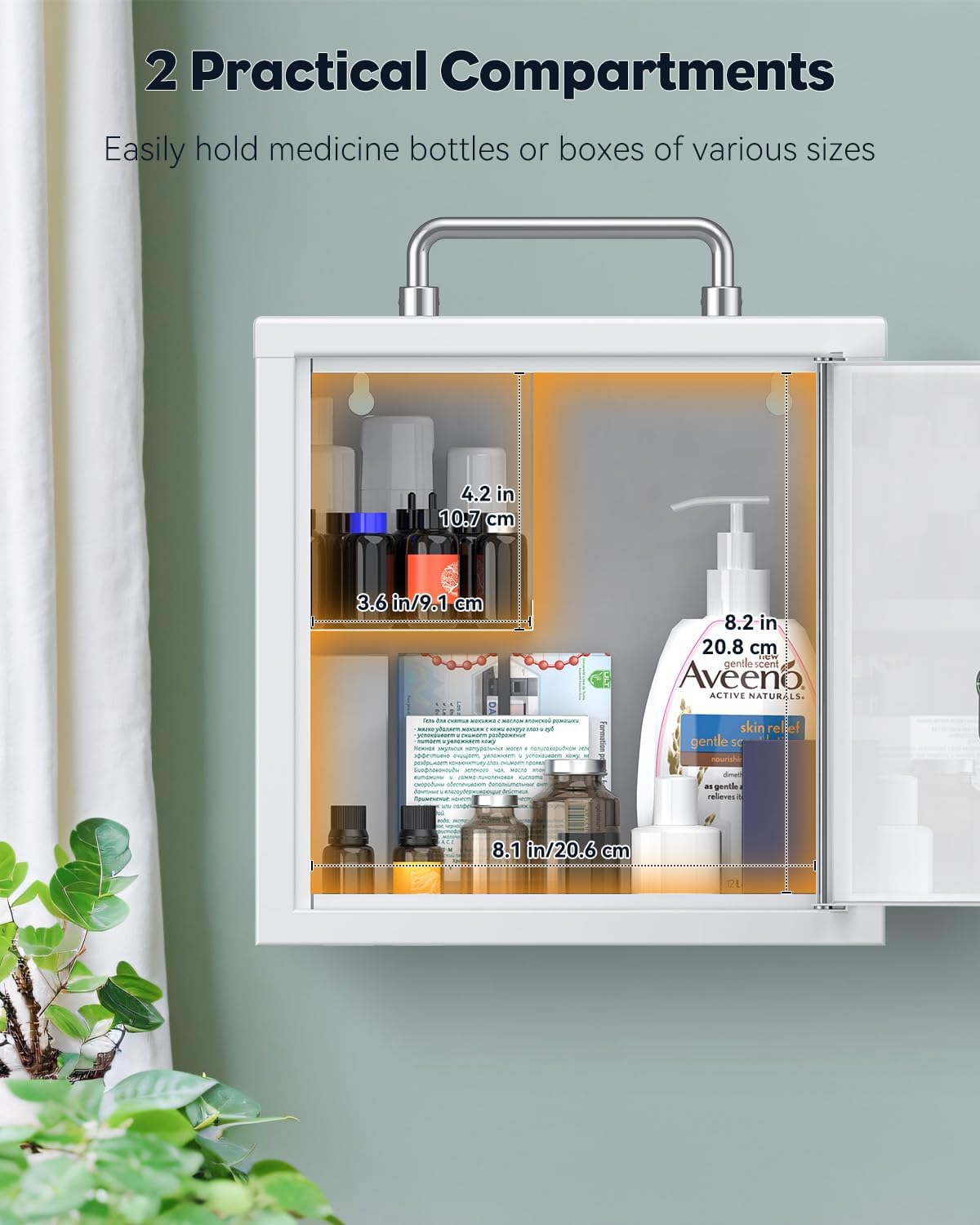 Uniclife Wall Medicine Cabinet with Key Lock