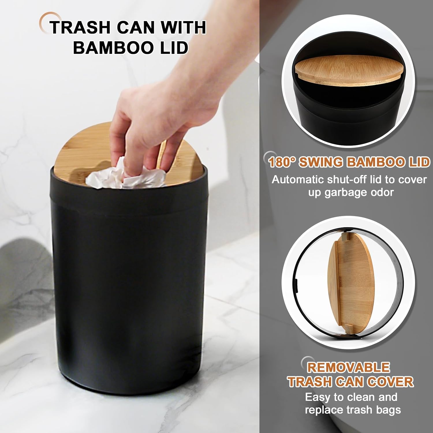 Kasunting 8-Piece Matte Black Bathroom Accessory Set 1