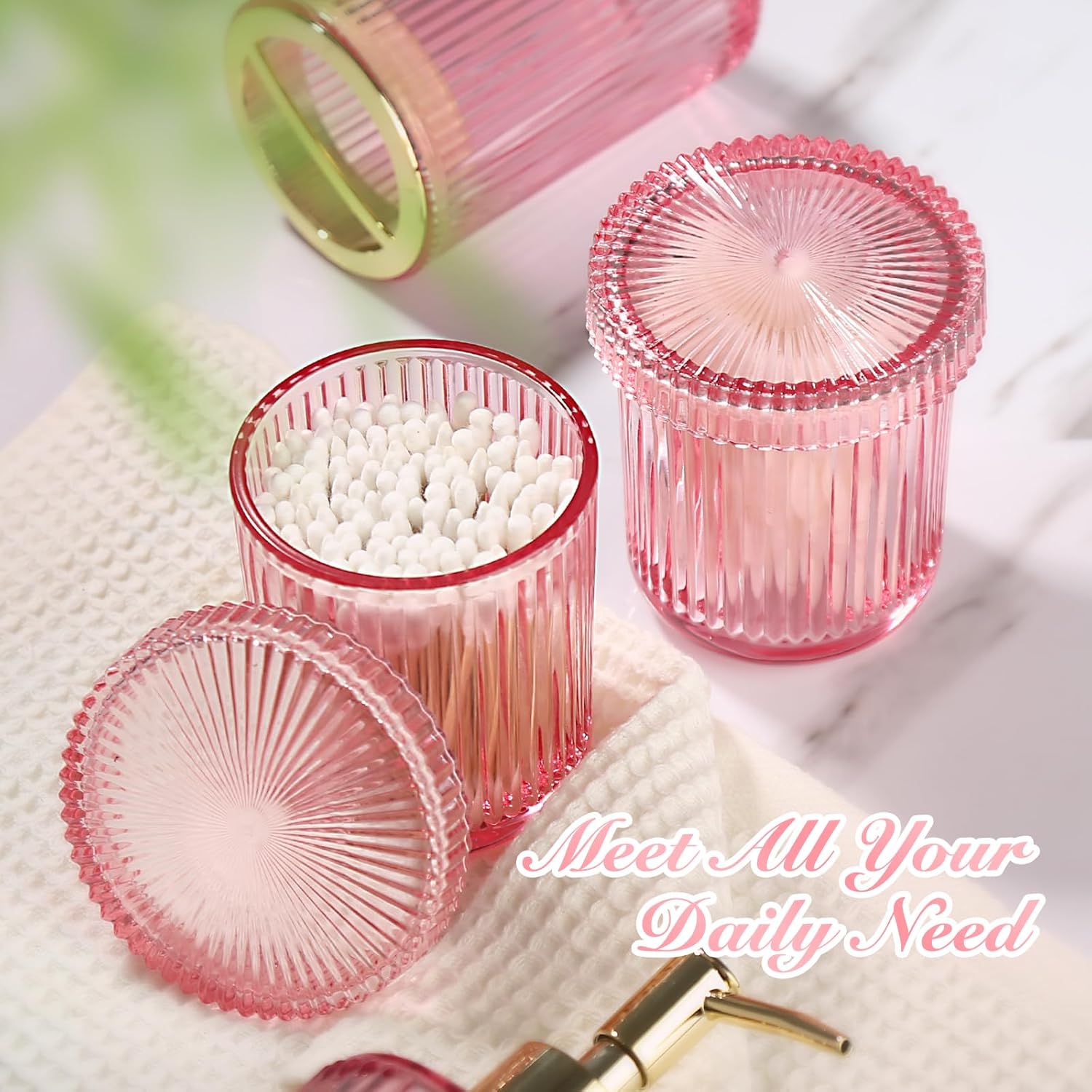 RYTOXILO Pink Bathroom Accessory Set 4 Pack 1