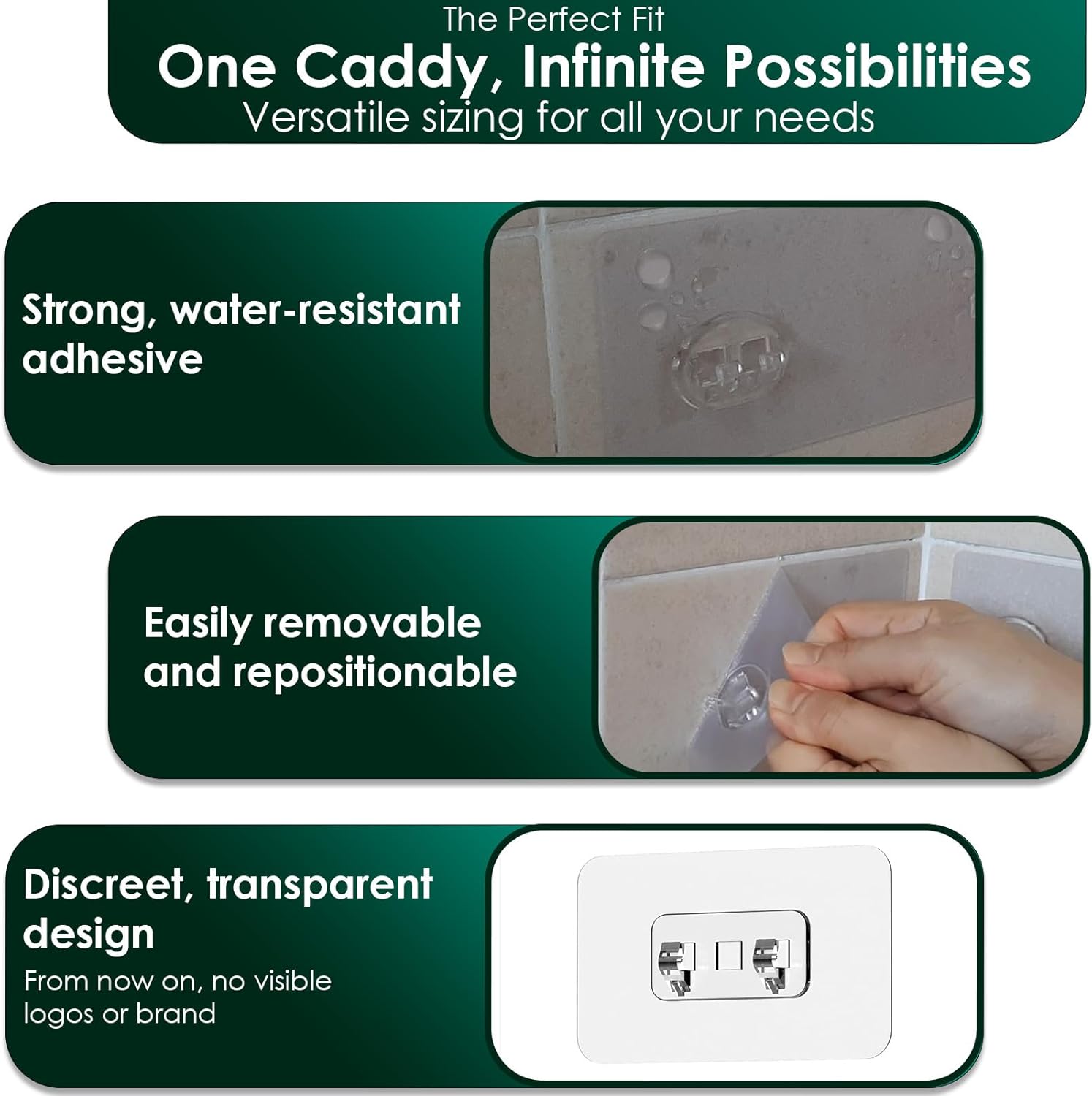 Jovware Shower Caddy Adhesive Strips 6 Pack 1