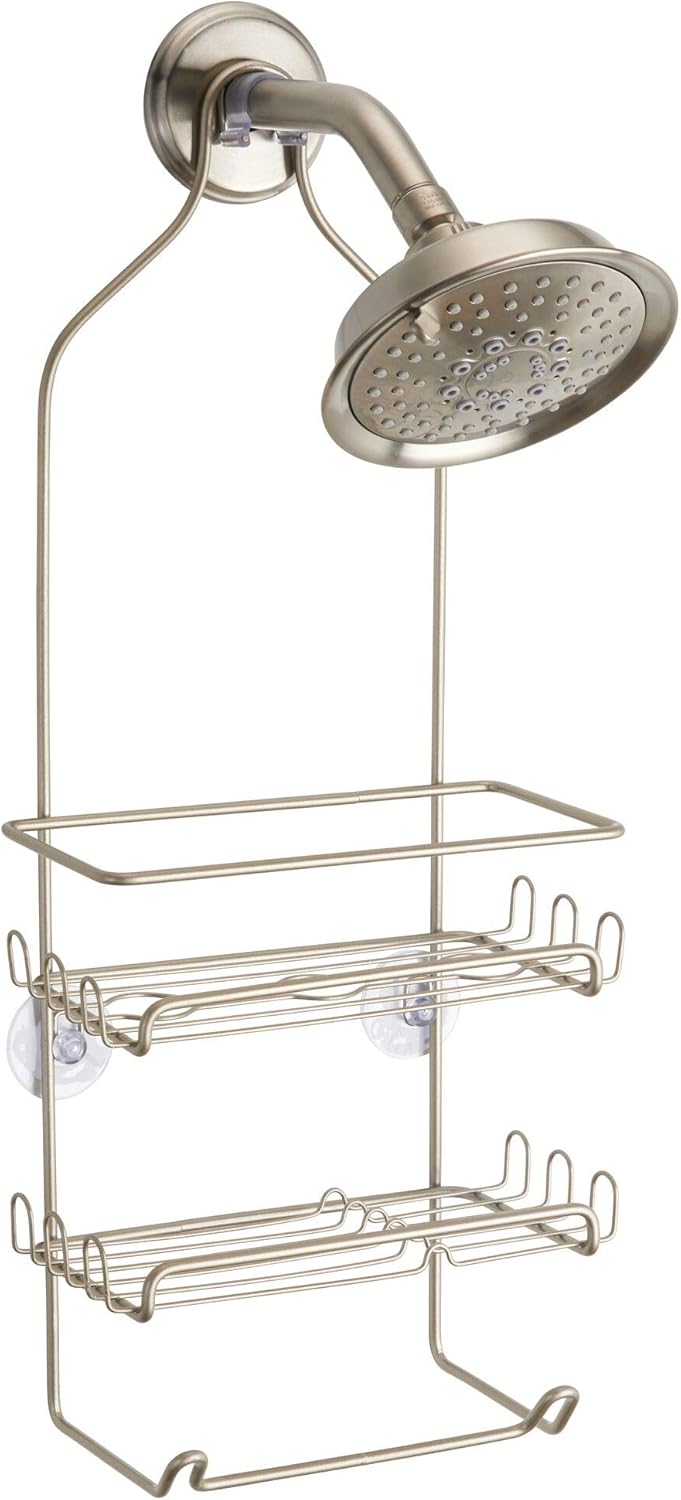 InterDesign Milo Metal Wire Shower Caddy Satin Silver