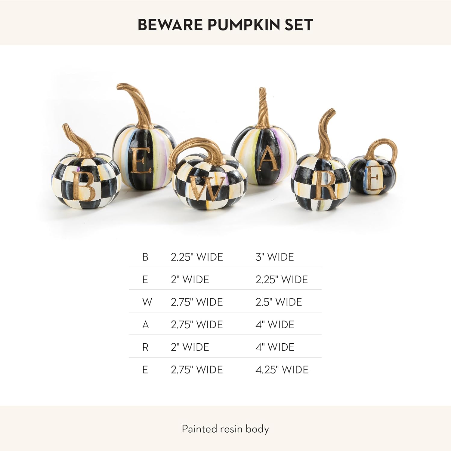 MACKENZIE-CHILDS Beware Resin Pumpkin Decor Set of 6