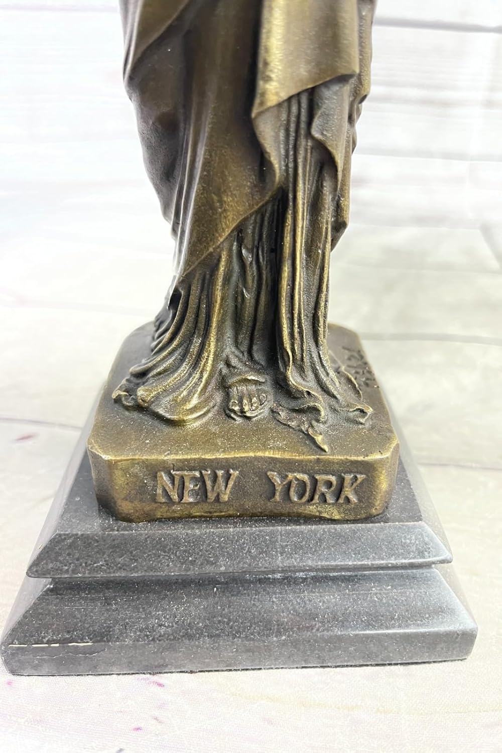 Fisher New York Statue of Liberty Bronze Sculpture on Marble Base 1