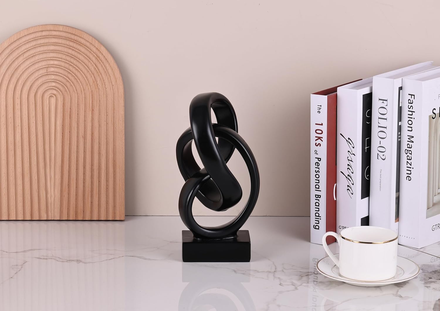 Modern Abstract Knot Sculpture Mobius Inspired Resin Decor