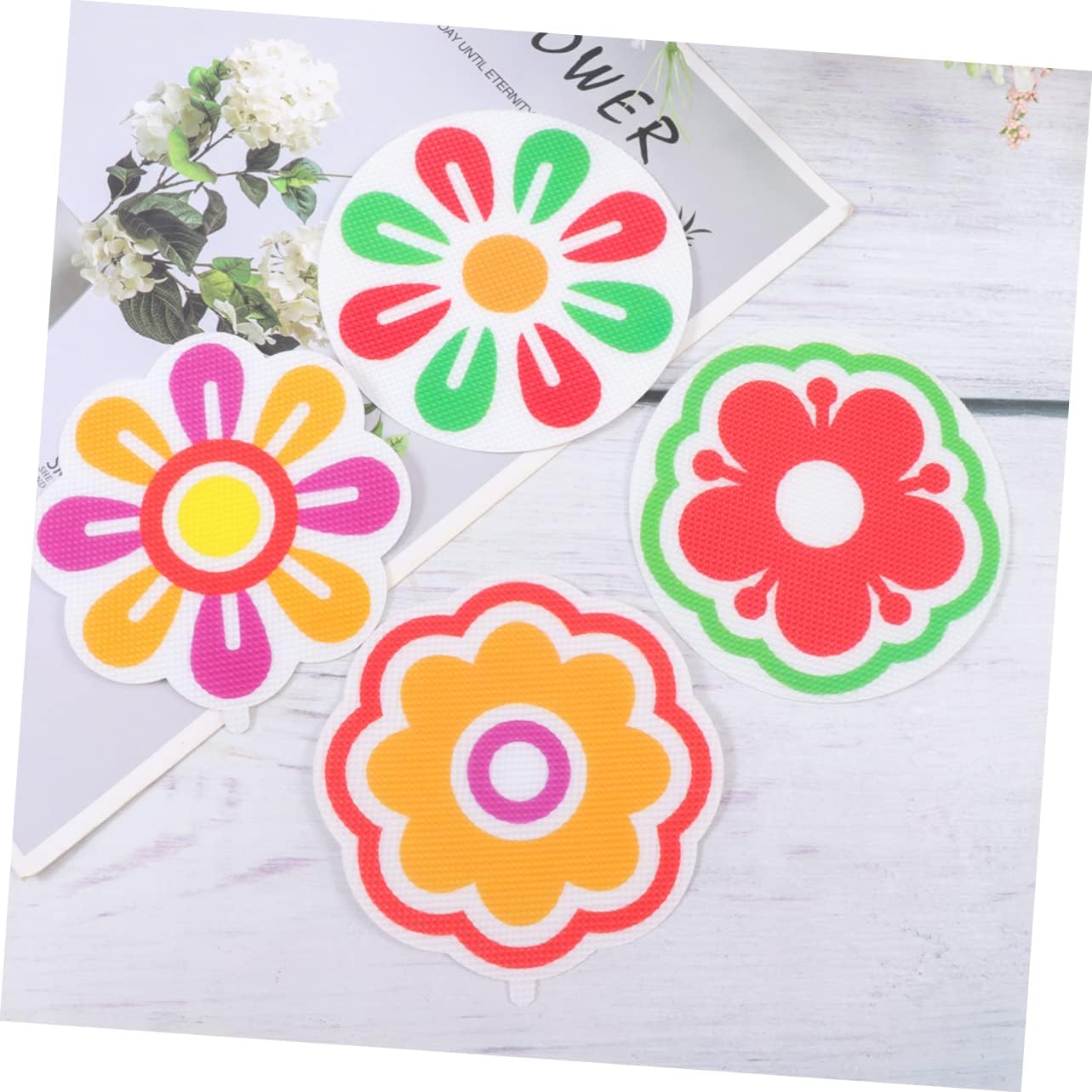 8Pcs Flower Design Non-Slip Bathtub Stickers