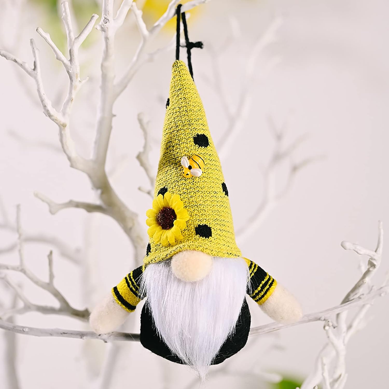 Mini Plush Sunflower Gnome Desk Statue Decor