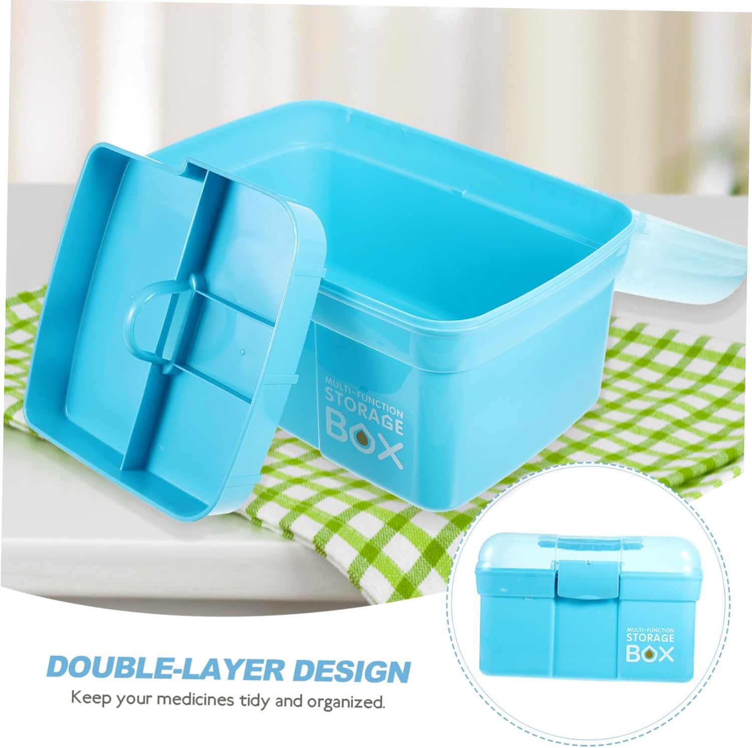 Vaguelly Portable Medicine Cabinet with Handle for Home Travel