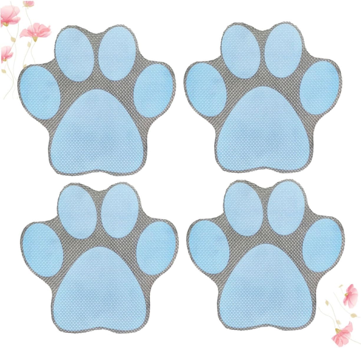 Ciieeo 4pcs Cartoon Dog Footprint Bath Decals