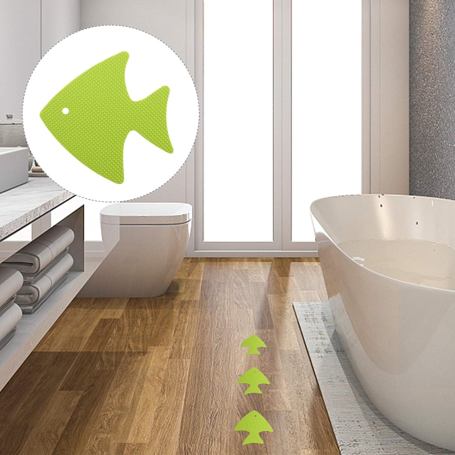 Angoily 20pcs Non-Slip Bathtub Stickers with Sea Creature Designs