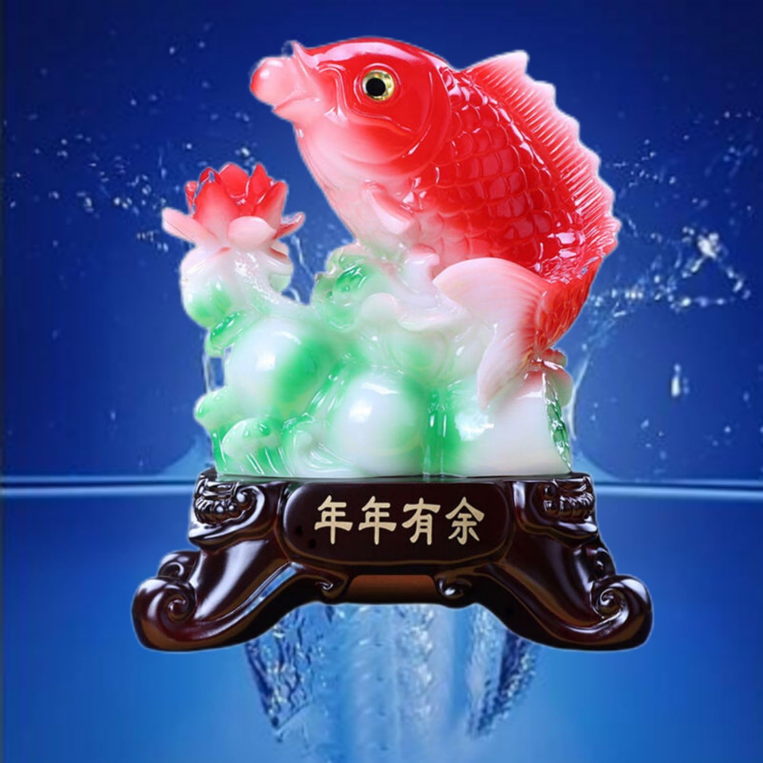 Chinese Feng Shui Resin Fish Statue for Wealth and Prosperity