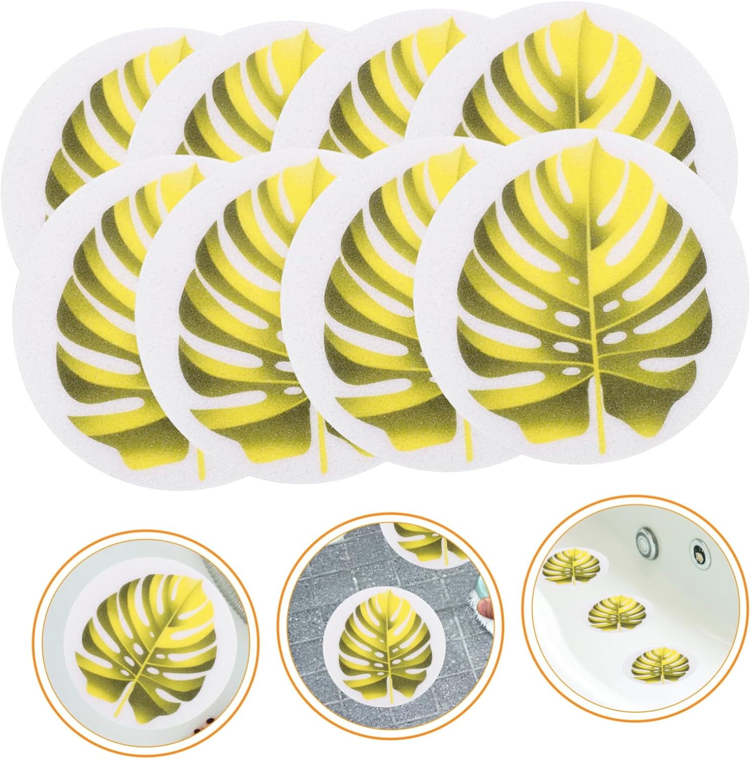 Zerodeko 1 Set Non-Slip Bathtub Stickers Leaf Pattern