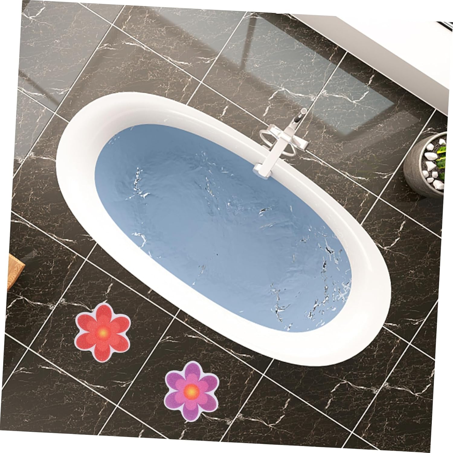 ABOOFAN 4Pcs Non Slip Bathtub Stickers with Flower Design