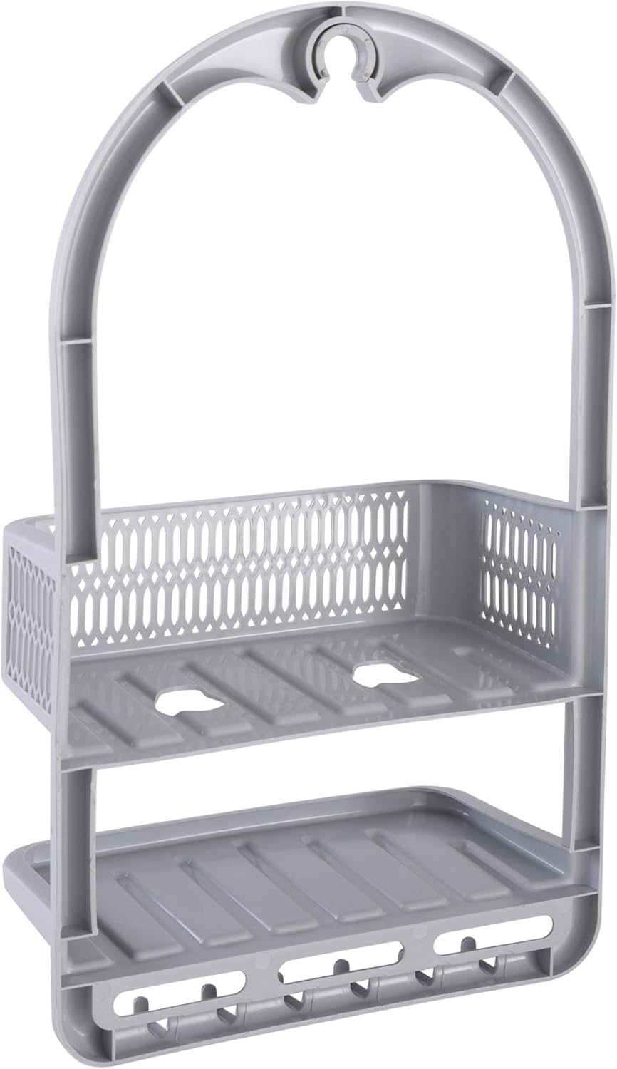 Bath Bliss Shower Caddy with 6 Hooks and Suction Cup