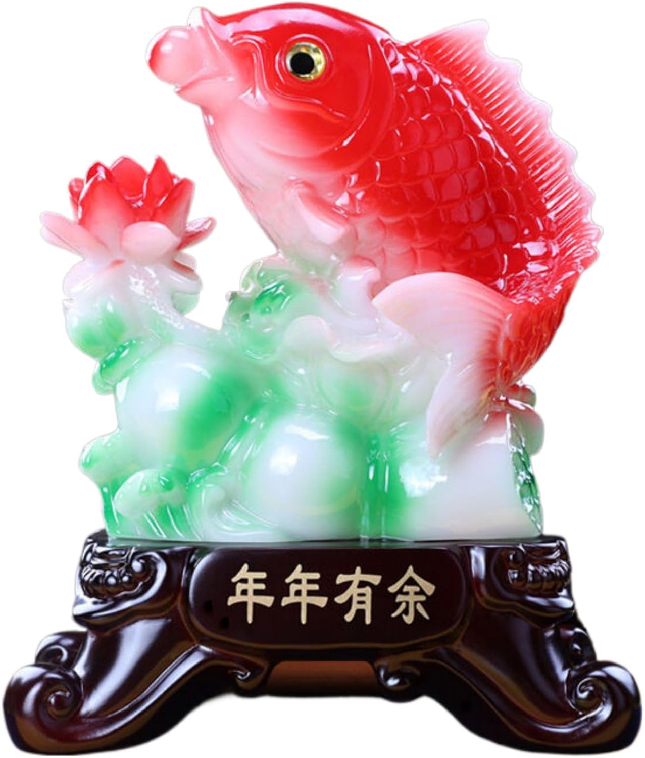 Chinese Feng Shui Resin Fish Statue for Wealth and Prosperity