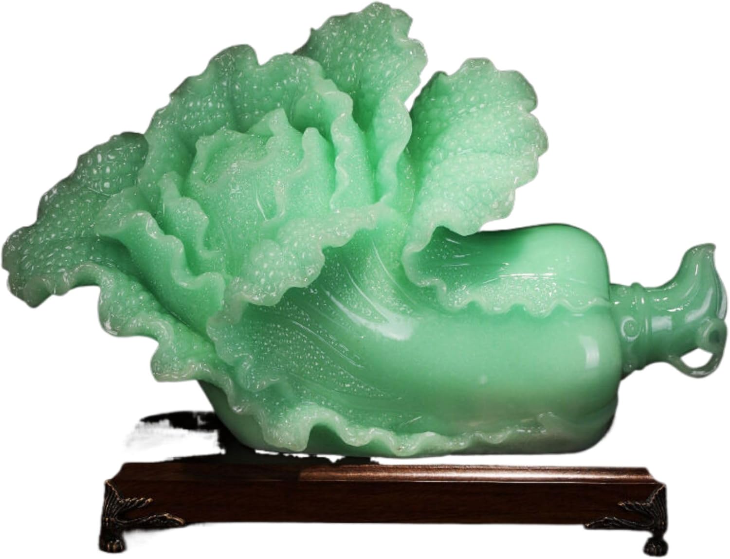 Blue Ice Jade Boodle Resin Statue - Wealth Prosperity Decor