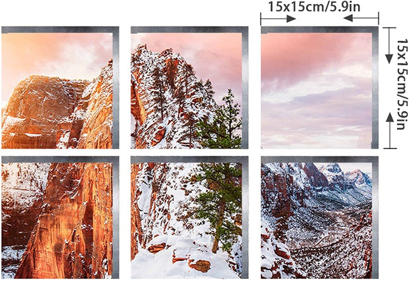 ChezMax Non-Slip Bathtub Sticker - 3D Mountain Peak Design 6 Pcs