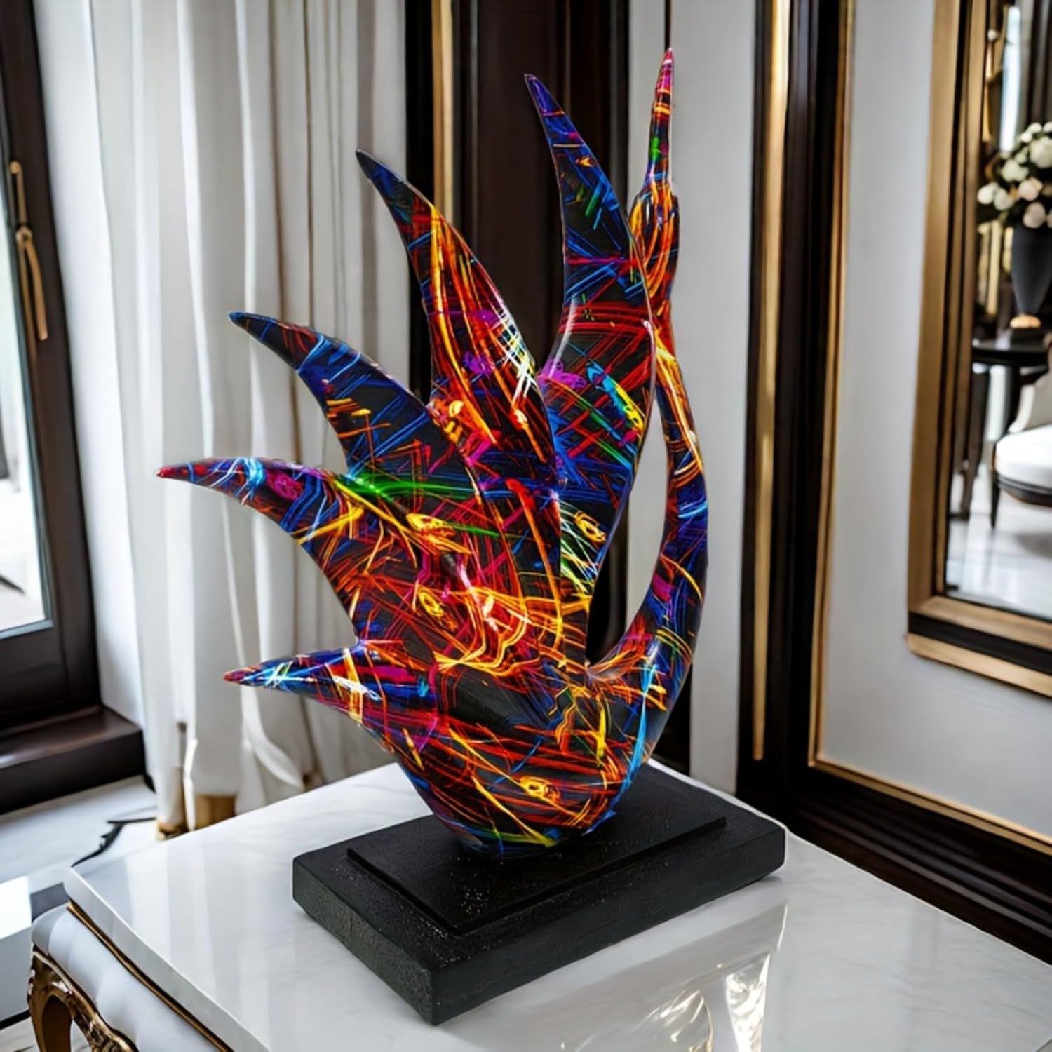 Yema Abstract Swan Figurine - Resin Art Decor