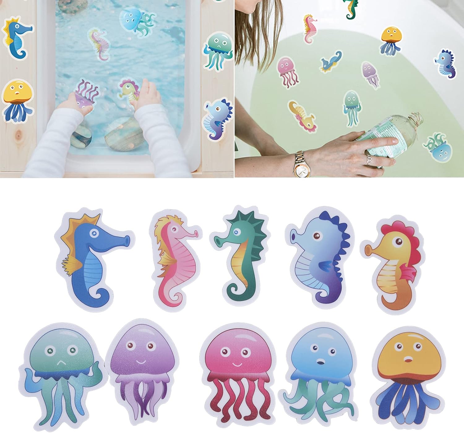 Gavigain 2 Set Kids Bath Stickers with Sea Animal Design