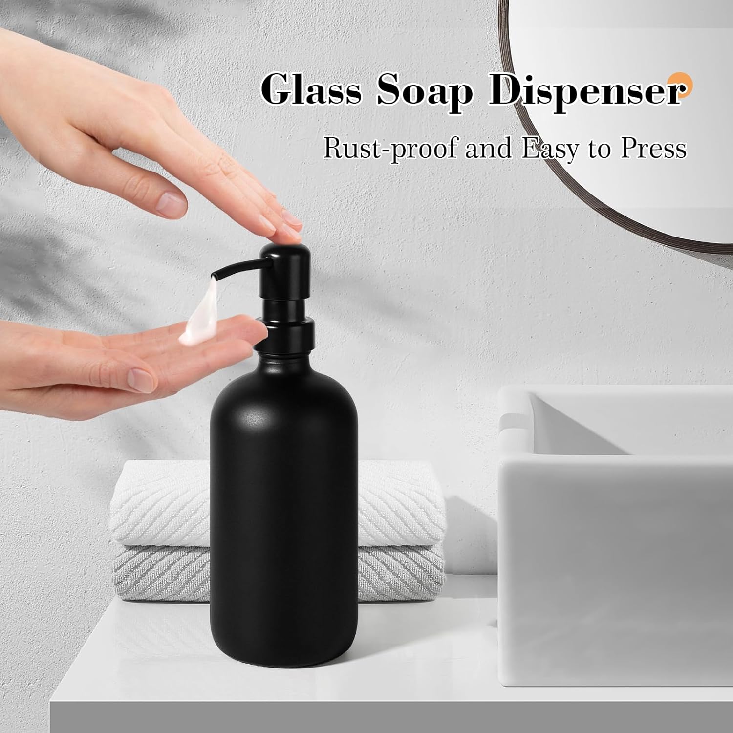 Kasunting 7 Pcs Matte Black Bathroom Accessories Set