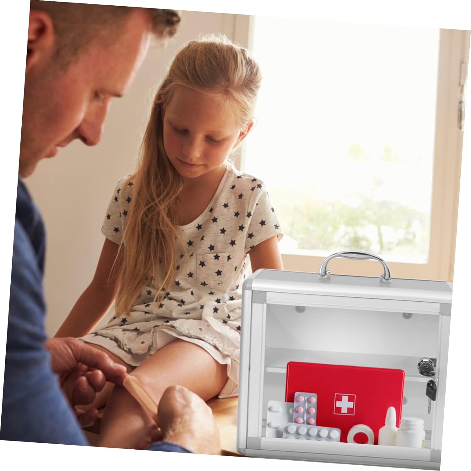 SOESFOUFU Portable Medicine Cabinet Locking Storage Box