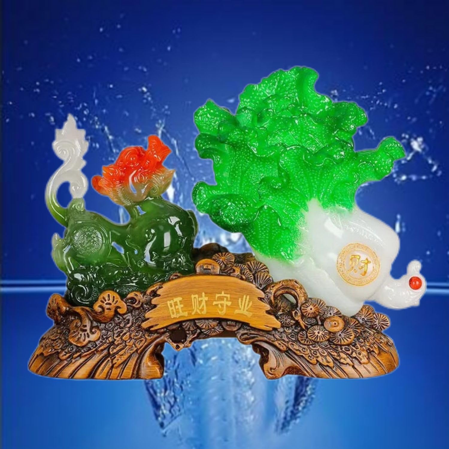 Chinese Feng Shui Wealth Statue - Jade B Golden Toad Ornament