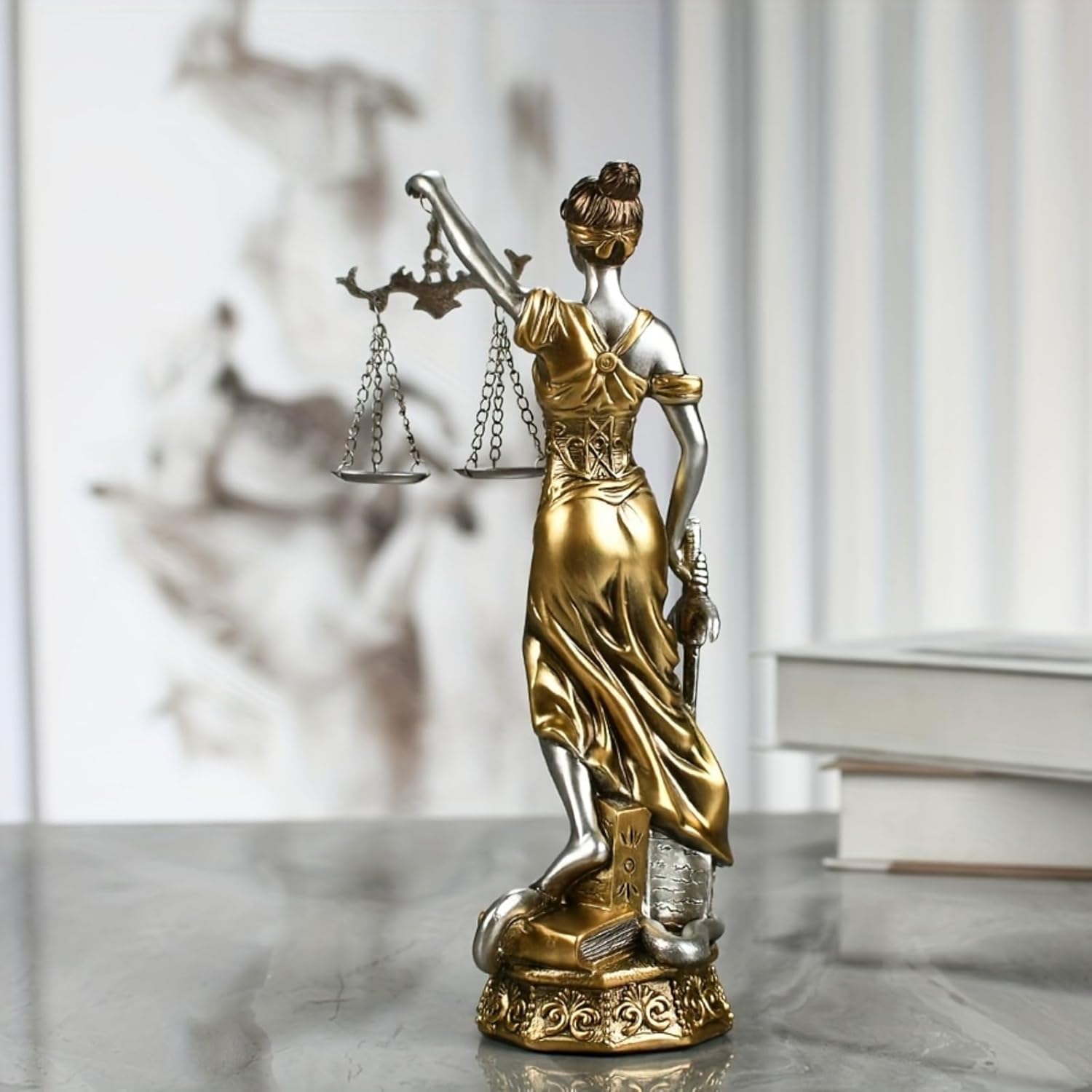 Lady Justice Statue - Elegant Resin Sculpture for Home and Office