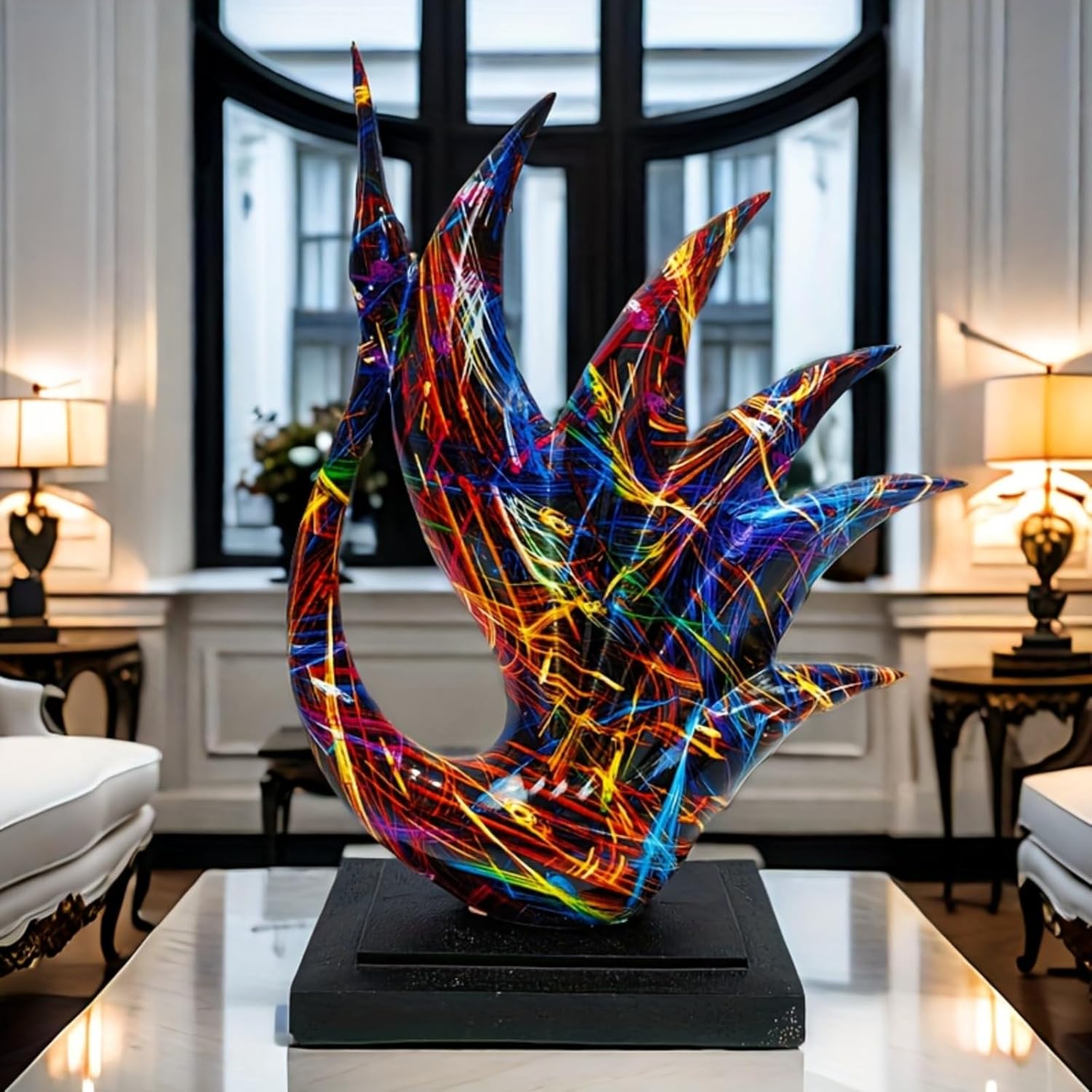 Yema Abstract Swan Figurine - Resin Art Decor