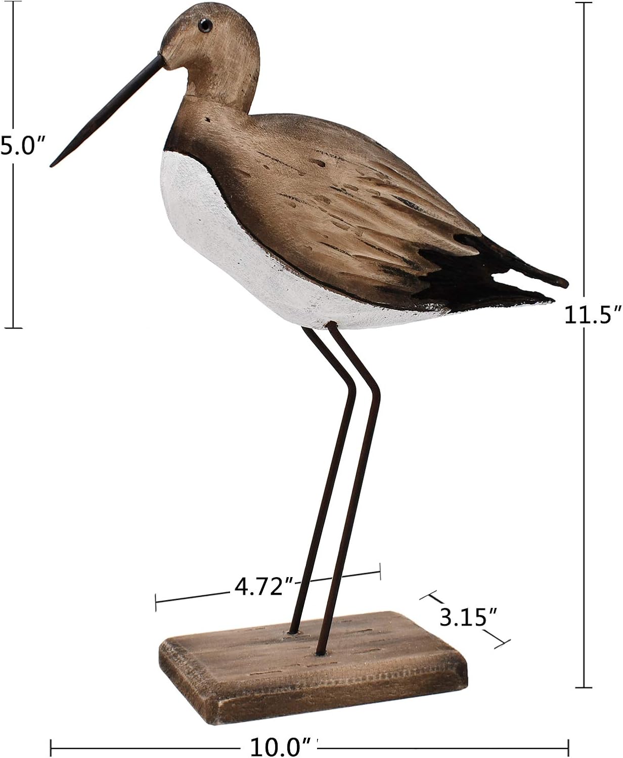 Linfevisi Seagull Statue Solid Wood Coastal Decor