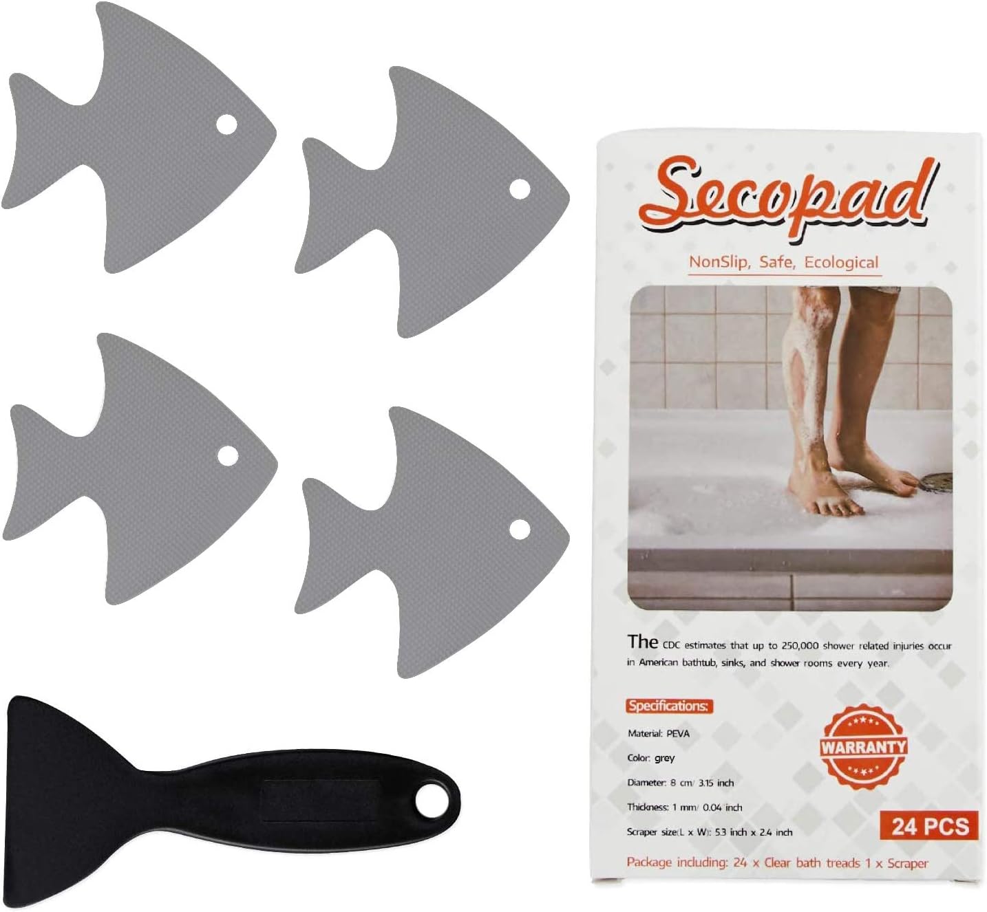 Non-Slip Bathtub Stickers Set with Scraper