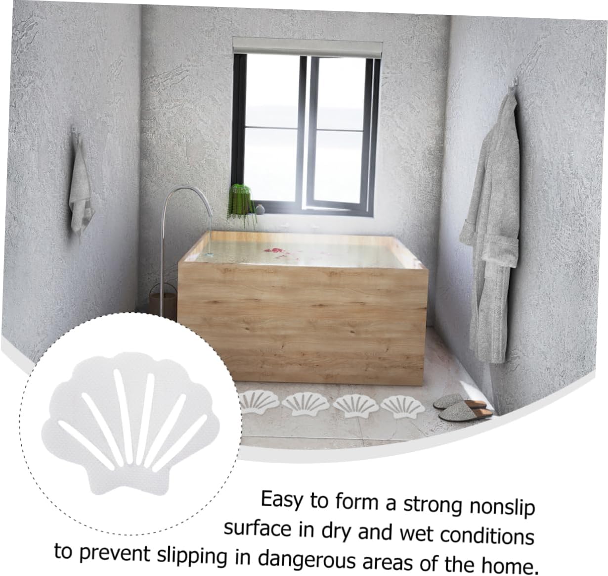 LIFKOME 12pcs Shell Shape Nonslip Bathroom Stickers