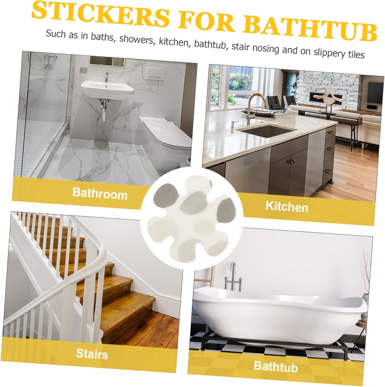 BUGUUYO Bathtub Non Slip Decals 1 Set 1