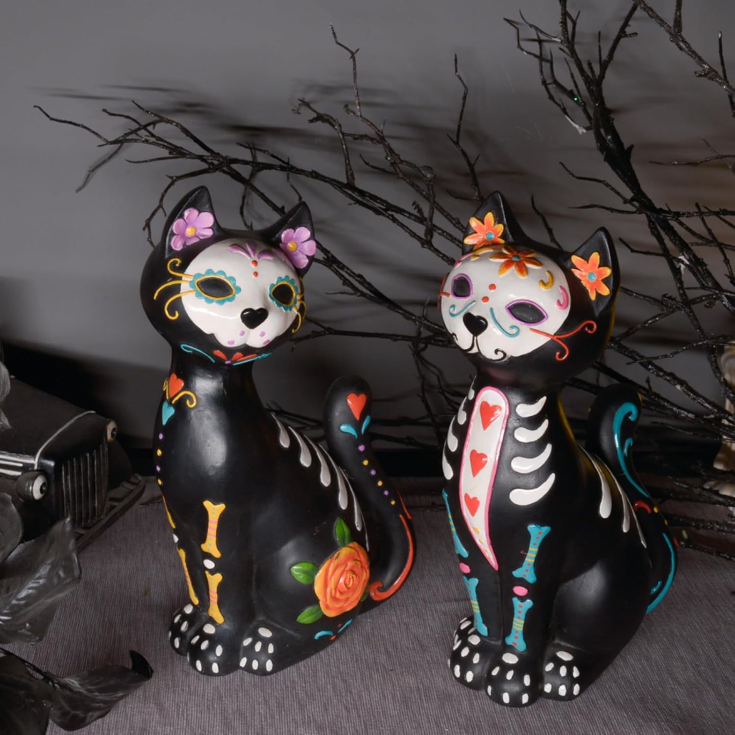 Newman House Studio Sugar Skull Figurine Set of 2