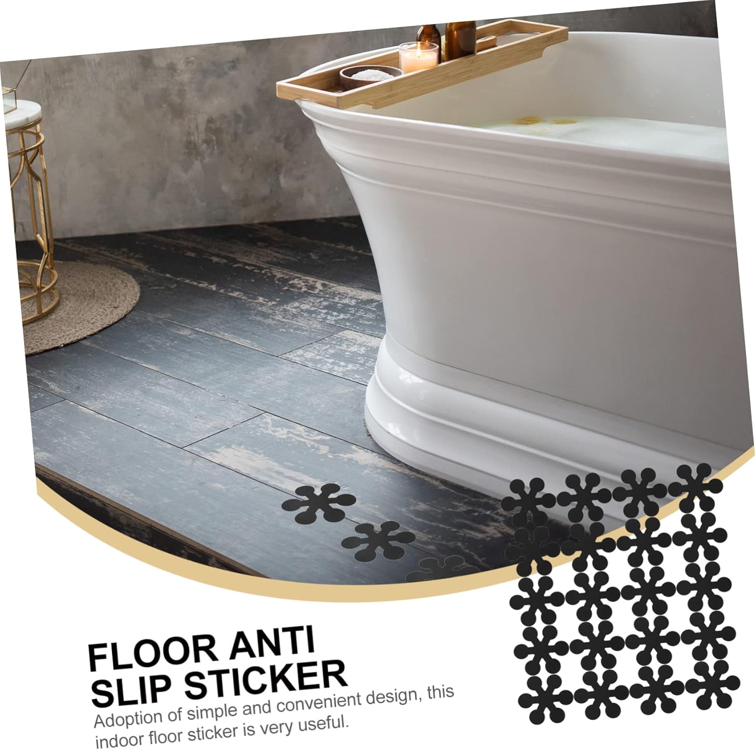 FELTECHELECTR Non-Slip Bath Tub Stickers 20-Pack Snowflake Design