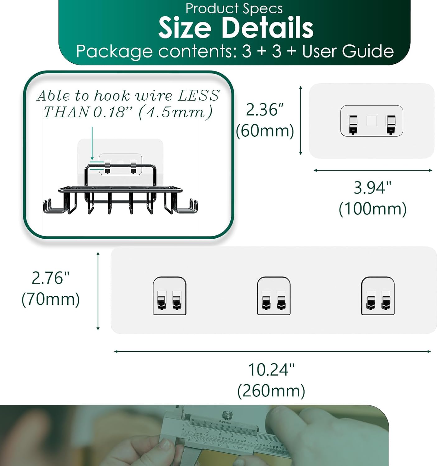 Jovware Shower Caddy Adhesive Strips 6 Pack 1