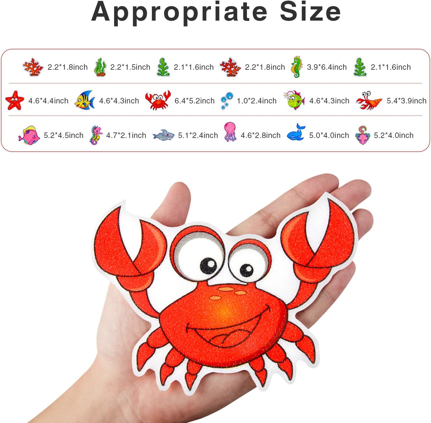 Secopad Non-Slip Bathtub Stickers 18 PCS Sea Fish Decal