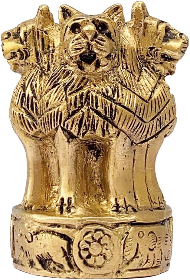 Bharat Haat Brass Ashoka Stambh Decorative Sculpture