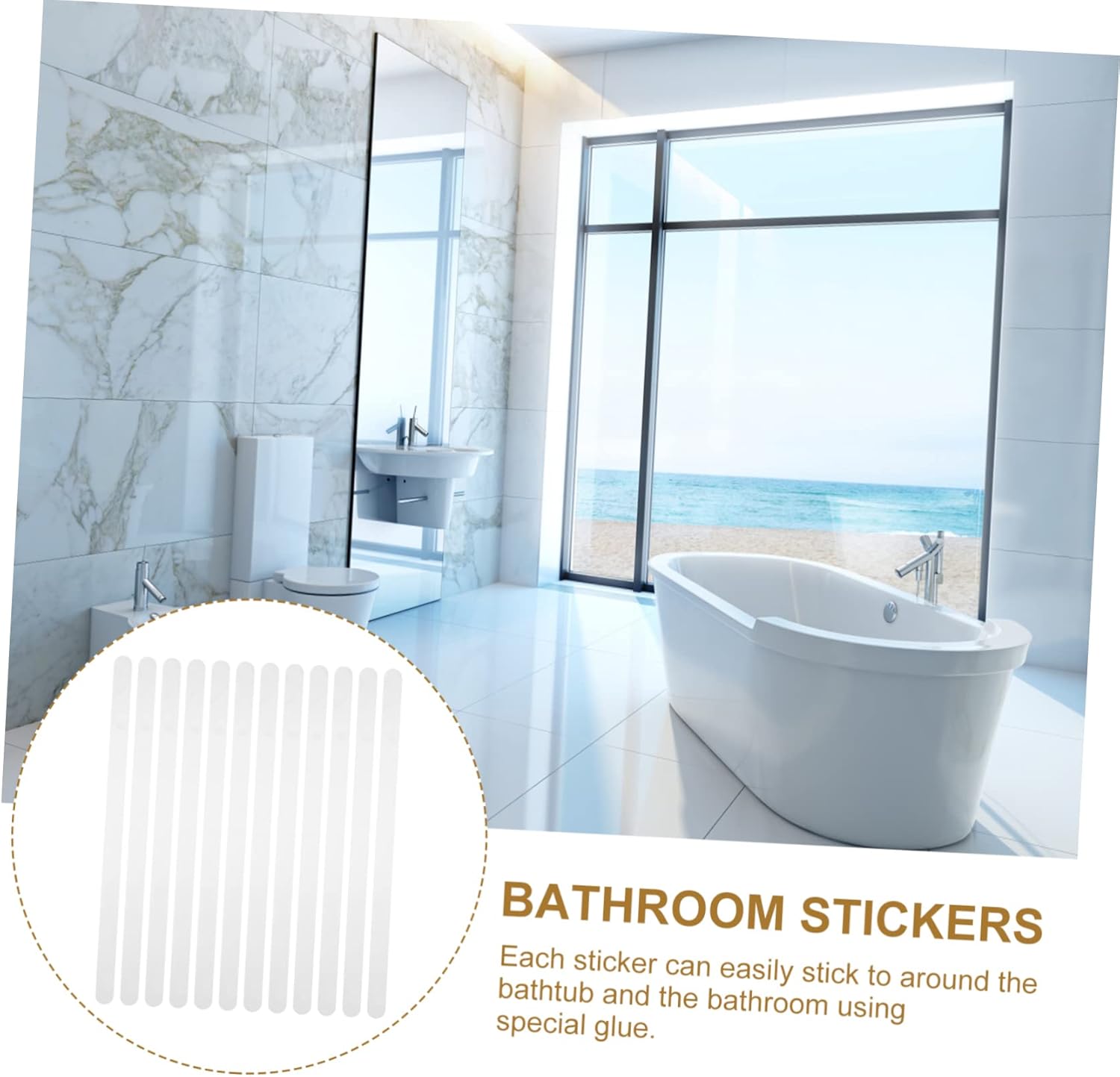 VOSAREA 12Pcs Non-Slip Bathtub Stickers for Safety