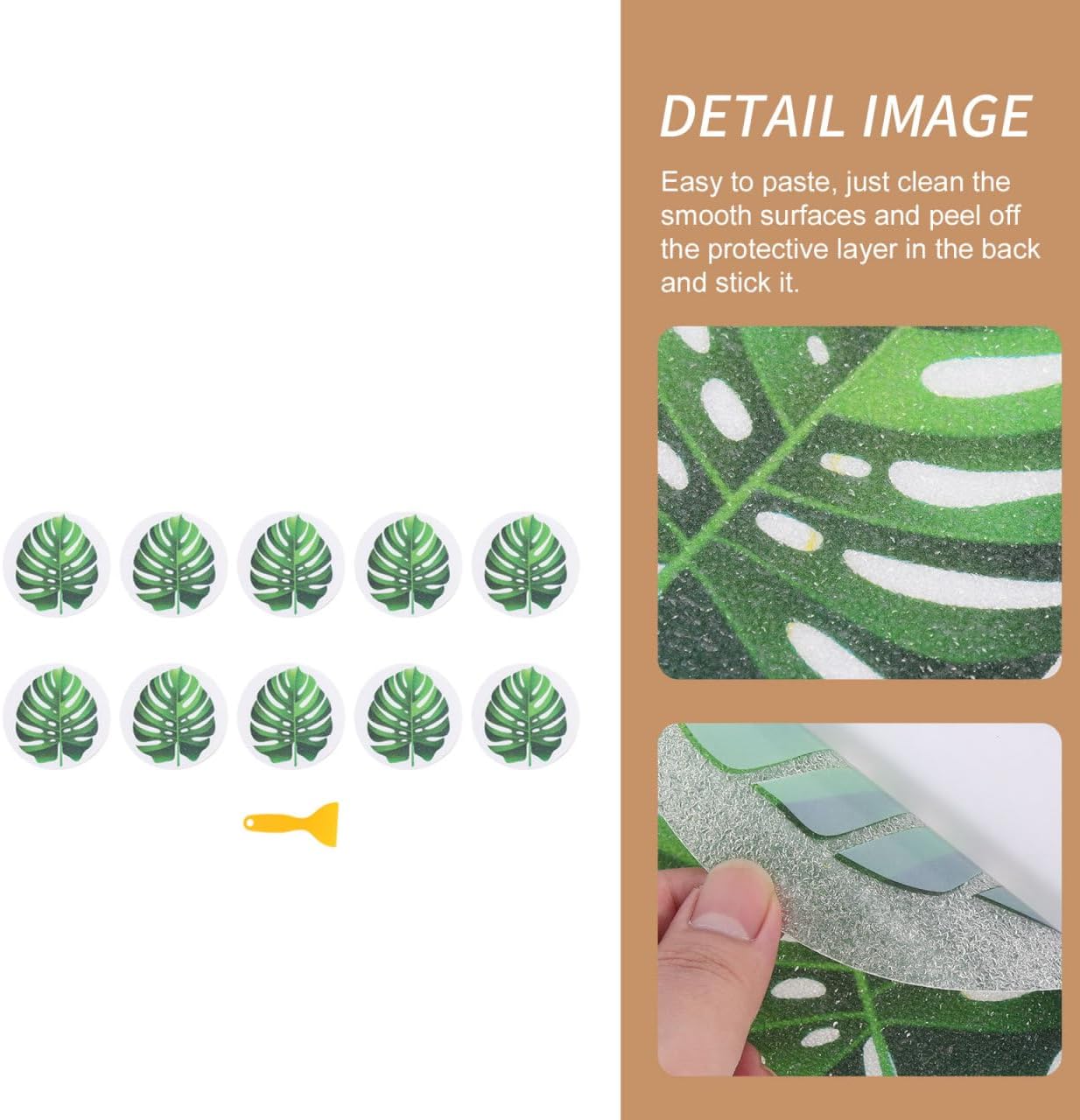1set Leaf Bathtub Stickers Non-Slip Safety Decals
