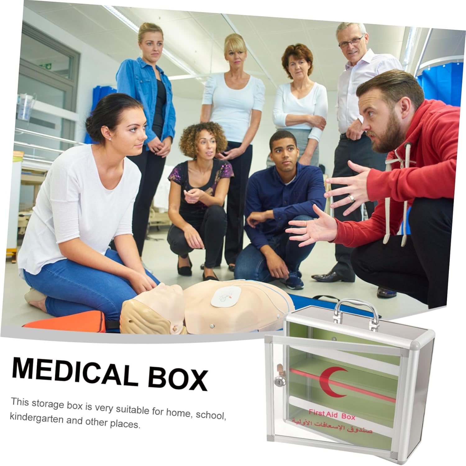 FOYTOKI Emergency First Aid Box Wall Mounted Medicine Cabinet