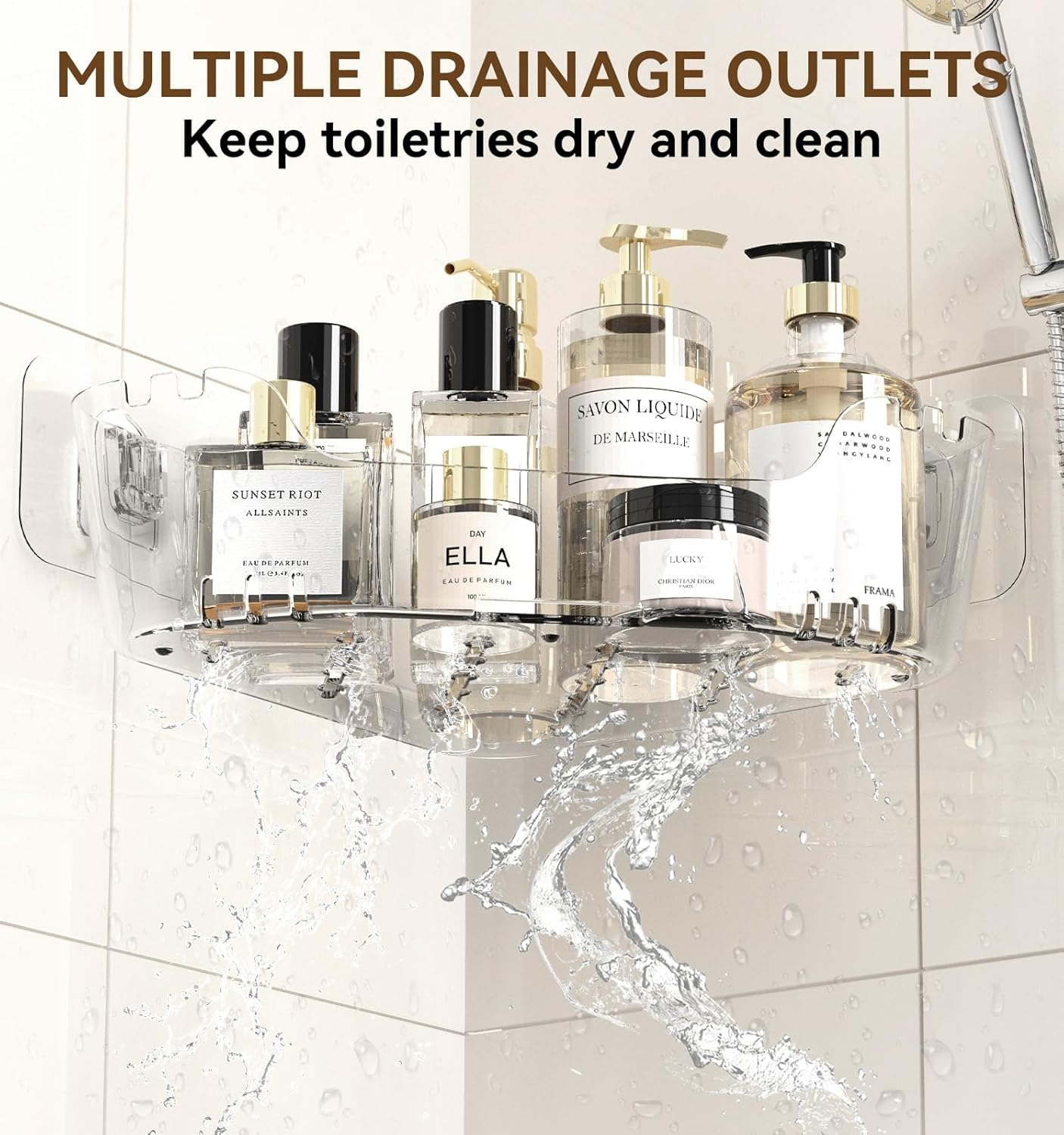 JNDETOP Corner Shower Caddy 3-Pack Adhesive Organizer