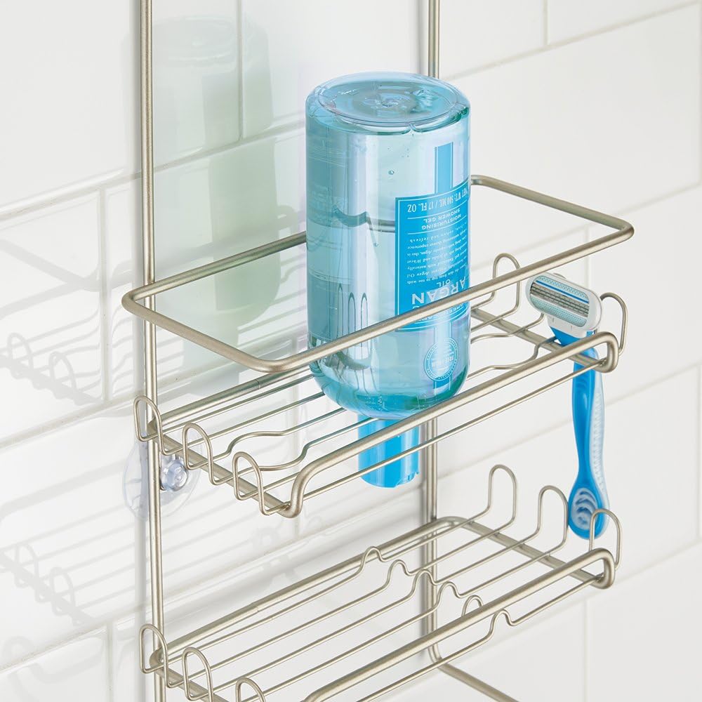 InterDesign Milo Metal Wire Shower Caddy Satin Silver