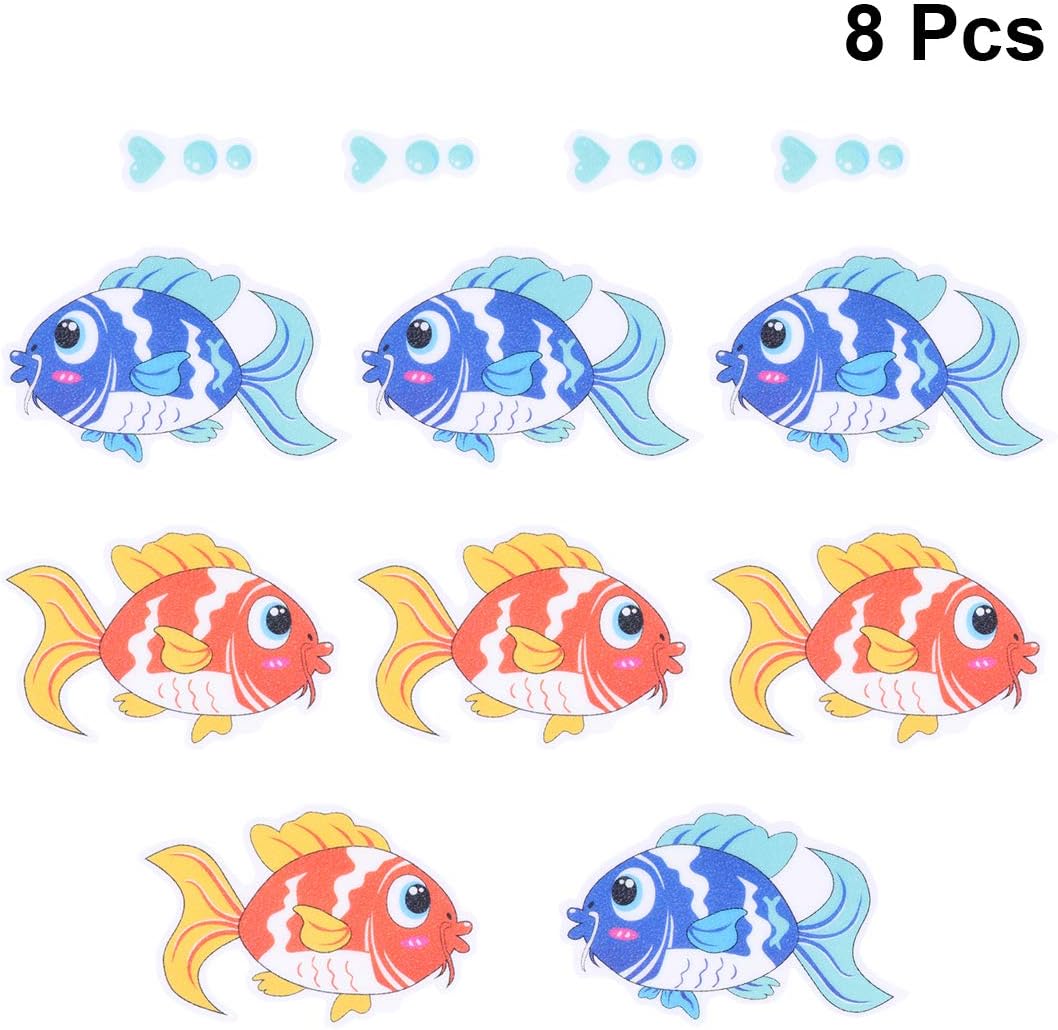 8pcs Stickers Anti-Slip Cartoon Fish Bat Decals