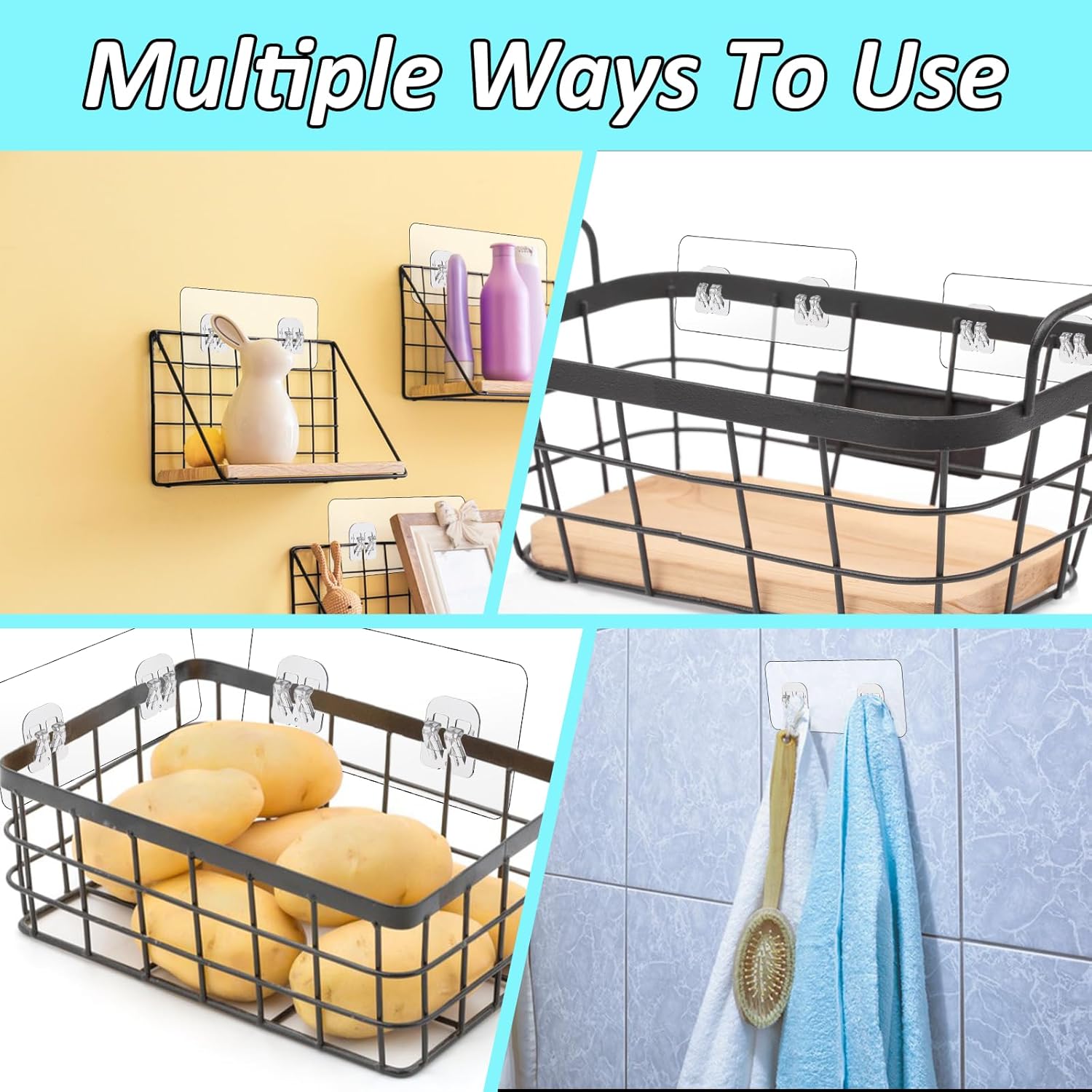 cobee 8 Pcs Shower Caddy Adhesive Hooks 1
